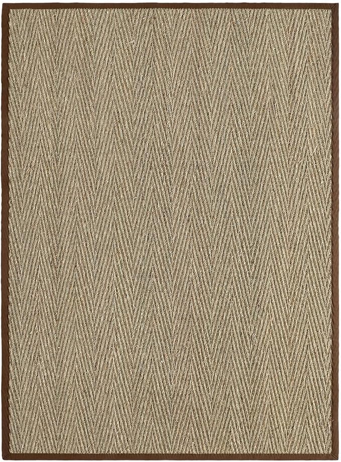 DEXI Area Rug Natural Fiber 5x8, Braided Woven Seagrass Rugs No Shed, Soft Neutral Rustic Carpet Mat for Indoor Entryway Outdoor Patio Dining Living Room Bedroom Farmhouse, Natural