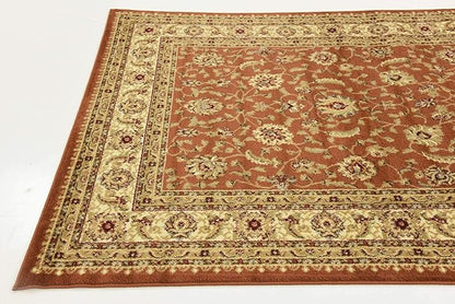 Unique Loom Voyage Collection Traditional Oriental Classic Intricate Design Area Rug (5' 0 x 8' 0 Rectangular, Terracotta/Ivory)