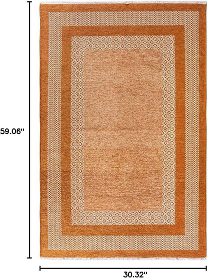 Alfa Rich 3x5 Burnt Orange Washable Area Rugs for Living Room Bedroom Kitchen Cotton Decor Runner