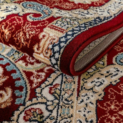 Unique Loom Narenj Collection Area Rug - Glasgow (5' 3" Round Burgundy/Blue)