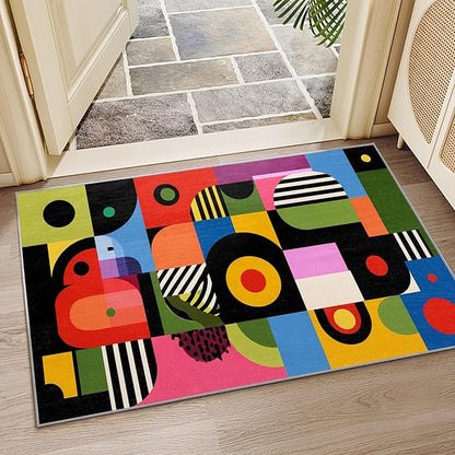 Pop Art Rug - 8x10 Rug,Colorful Abstract Heart Area Rugs,Hippie Aesthetic Funky Non Slip Shed Resistant Extra Large Carpets Home Decor #C065