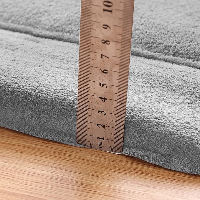 MAXYOYO Grey Coral Velvet Area Rug, Thick Japanese Tatami Mat Living Room Carpet with Non-Slip Backing, Large Solid Color Mat for Bedroom Dormitory Yoga, 78 by 118 inch
