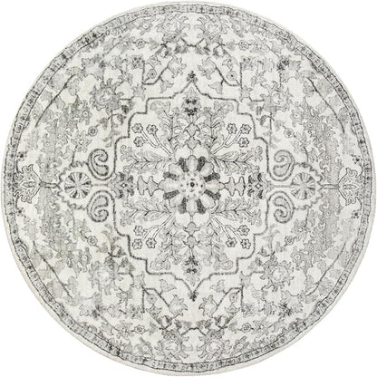 Lahome Bohemian Washable Round Rug, Large Round Rugs 6ft Non Slip Circle Rugs for Living Room, Soft Non Slip Non Shedding Printed Indoor Carpet for Dining Bedroom Kitchen Office, Beige