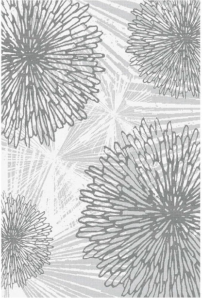 WITSHOCK 6x9 Washable Rug for Living Room,Modern Floral Distress Print Pattern Area Rugs,Stain Resistant with Non Slip Backing Carpet for Dining Room,Bedroom & Home Decor,Grey White