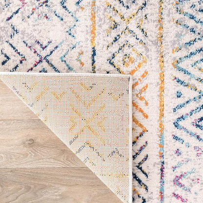 Rugshop Geometric Boho Area Rug – Multi Tribal Pattern, Perfect for Living Room, Bedroom, Dining Room, 5x7