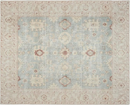 Revival Rugs Nimbus 8'x10' Zero-Shedding Area Rug for Living Room Bedroom - Oeko-TEX Certified, Low Pile, Spot Clean, Aqua, Blue