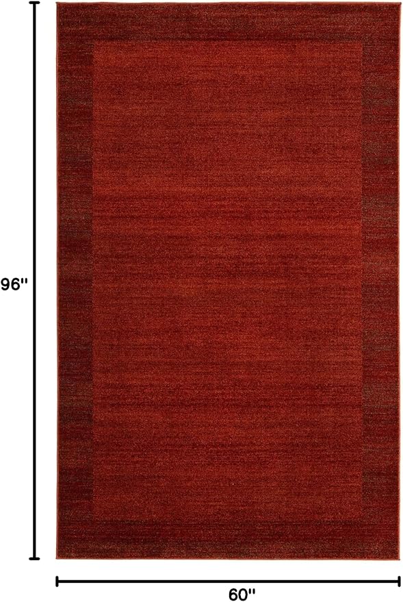 Rugs.com Angelica Collection Rug – 5' x 8' Terracotta Medium Rug Perfect for Bedrooms, Dining Rooms, Living Rooms