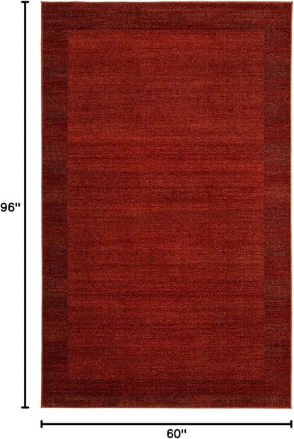 Rugs.com Angelica Collection Rug – 5' x 8' Terracotta Medium Rug Perfect for Bedrooms, Dining Rooms, Living Rooms