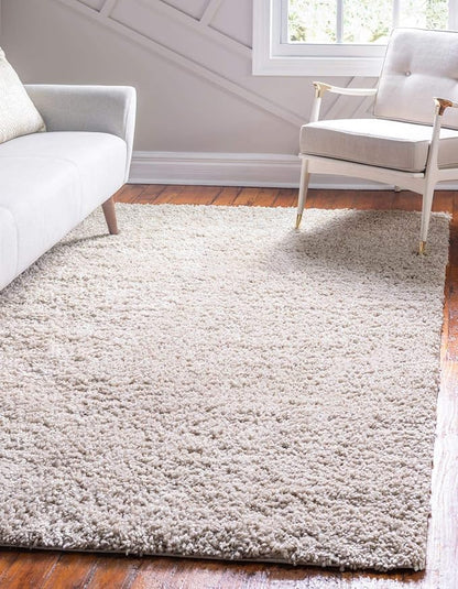 Unique Loom Davos Shag Collection Area Rug - Solid (3' 3" x 5' 3" Rectangle, Linen)