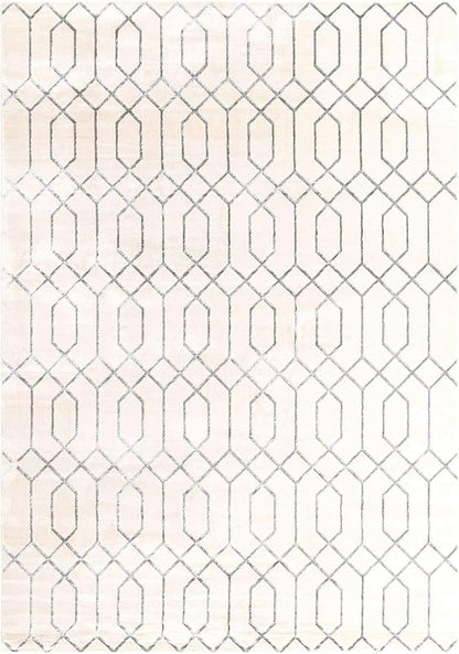 Marilyn Monroe Glam Collection Area Rug - Trellis (10'x 14' 1" Rectangle, White Silver/ Silver)