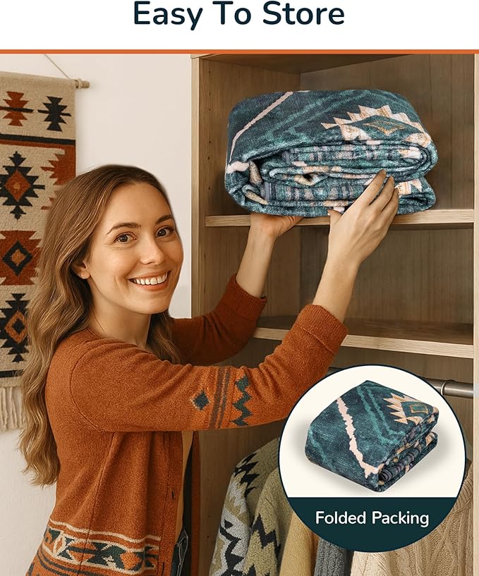 Area Rug 2x8 Rug Machine Washable Non-Slip Low Pile Print Pattern Western Rug for Living Room Bedroom Entryway Tribal Series -Teal/Green