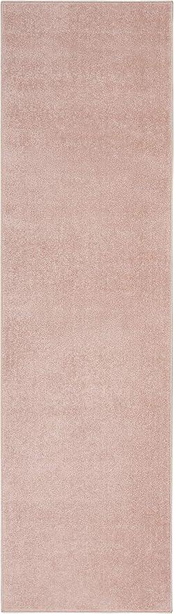 Nourison Home Nourison Essentials Pink 2'2" x 10' Area Rug - Easy Clean, Non Shedding, Bed Room, Living Room, Dining Room, Kitchen (10' Runner)