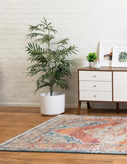 Unique Loom Isabella Collection Area Rug - Rossellini (4' 1" x 6' 1" Rectangle, Rust Red/ Beige)