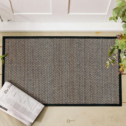 Artoid Mode Washable Non Skid Kitchen Rugs and Mats Doormat, Absorbent Door Mat Rugs for Kitchen Floor Front of Sink Hallway Black 17x29 Inch