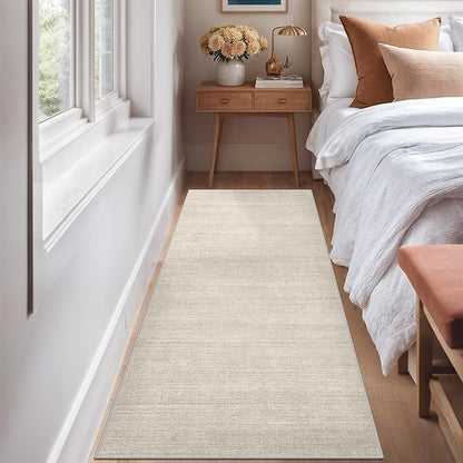 Art&Tuft Non-Slip Runner Rug - 3x6 Runner Rug Washable Low-Pile Rugs Runners, Soft Distressed Carpet Runner for Bedroom Bathroom Kitchen Laundry Living Room, Beige