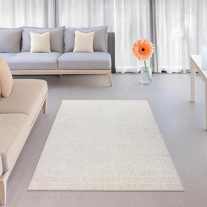 Hand-Tufted 100% Wool Area Rug – Unique Modern Geometric Grid Pattern, Soft Plush Textured Carpet for Living Room, Bedroom, Dining Room & Entryway (Grey, 8' x 8' sq)