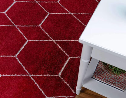 Unique Loom Trellis Frieze Collection Area Rug - Geometric (2' x 6' 1" Runner, Red/ Ivory)