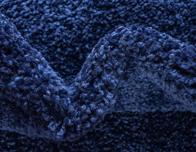 Unique Loom Solo Collection Area Rug - Calabasas (2' 2" x 13' 1" Runner, Navy Blue)