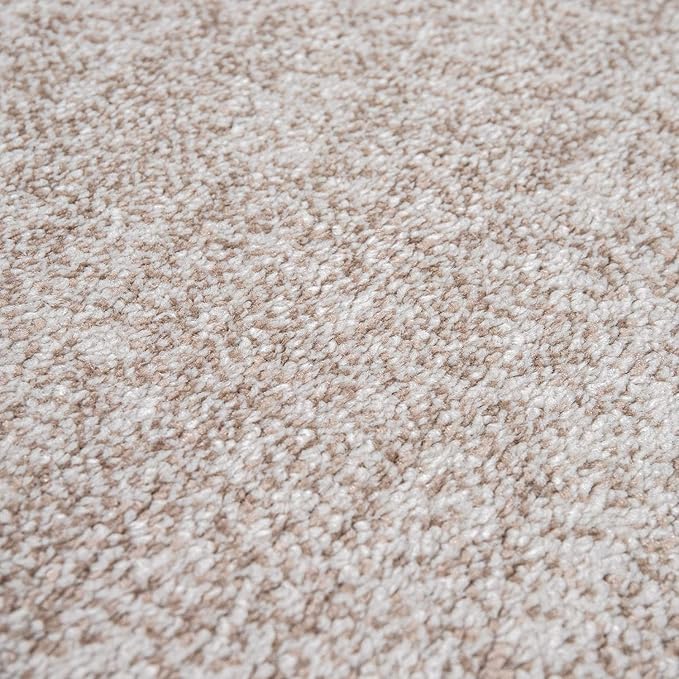 Paco Home Modern Area Rug Bordered with Geometric Pattern in Brown Beige with Contour Cut, Size: 2'8" x 4'11"