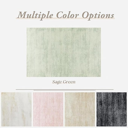 Sage Green Rug for Bedroom,Boho Abstract Washable Cottage Core 8x10 Area Rugs for Living Room