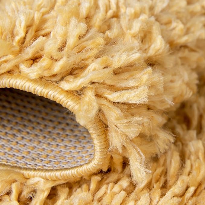 Unique Loom Davos Shag Collection Area Rug - Solid (10' x 14' 1" Rectangle, Sun Yellow)