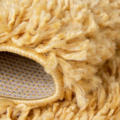 Unique Loom Davos Shag Collection Area Rug - Solid (10' x 14' 1" Rectangle, Sun Yellow)