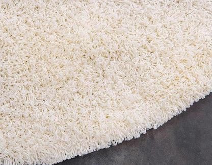 Unique Loom Solid Shag Collection Area Rug (8' Round, Pure Ivory)