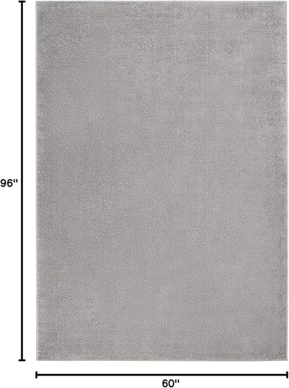 Nourison Home Nourison Essentials Silver Grey 5' x 8' Area Rug - Easy Clean, Non Shedding, Bed Room, Living Room, Dining Room, Kitchen (5' x 8')