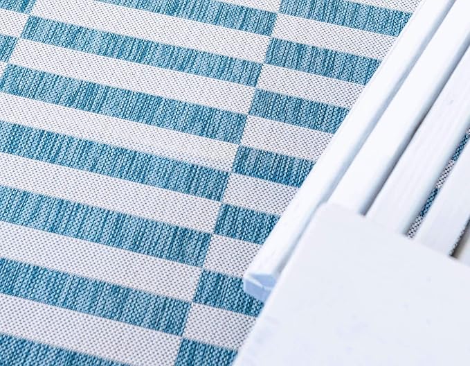 Unique Loom Outdoor Striped Collection Area Rug - Striped (5' 1" x 8' Rectangle, Light Aqua/Ivory)