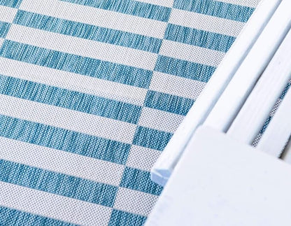 Unique Loom Outdoor Collection Classic Stripes, Transitional Indoor & Outdoor Area Rug, 8' 0 x 11' 0, Blue/ Ivory