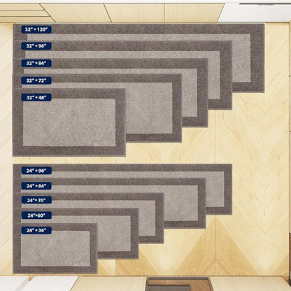 Machine Washable Kitchen Rug 32" x 84", Non Slip Kitchen Mat for Floor, Absorbent Entrance Runner Rug for Bedroom, Hallway, Bathroom, Door (Roll Packing)