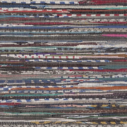 SAFAVIEH Rag Rug Collection Accent Rug - 2'6" x 4', Rust & Multi, Handmade Boho Stripe Cotton, Ideal for High Traffic Areas in Entryway, Living Room, Bedroom (RAR121E)