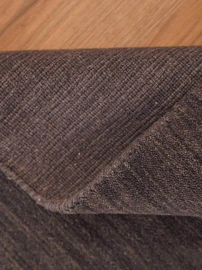 Hand Knotted Loom Wool ECO-Friendly Area Rugs - 6'x9', Rectangle, Charcoal Color, Solid Plain Design, High Pile Handmade Anti Skid Area Rugs for Living Room, Bed Room (L00111)