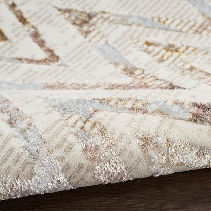 Nourison Home Glam Multicolor 7'10" x 9'10" Area Rug - Easy Clean, Non Shedding, Bed Room, Living Room, Dining Room, Kitchen (8' x 10')