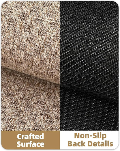 Color&Geometry Oversized Door Mat Non Slip Rubber Backed, 48"x72" Front Door Mat Indoor Outdoor Rug, Dirt Trapper Doormat, Heavy Duty Front Door Rugs, Khaki (Rolled-up NO Creases)