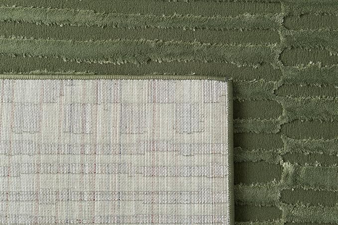 Revival Rugs Soloba 7'10"x10' Washable Area Rug for Living Room Bedroom - 100% Recycled Oeko-TEX Certified, Medium Pile, Green