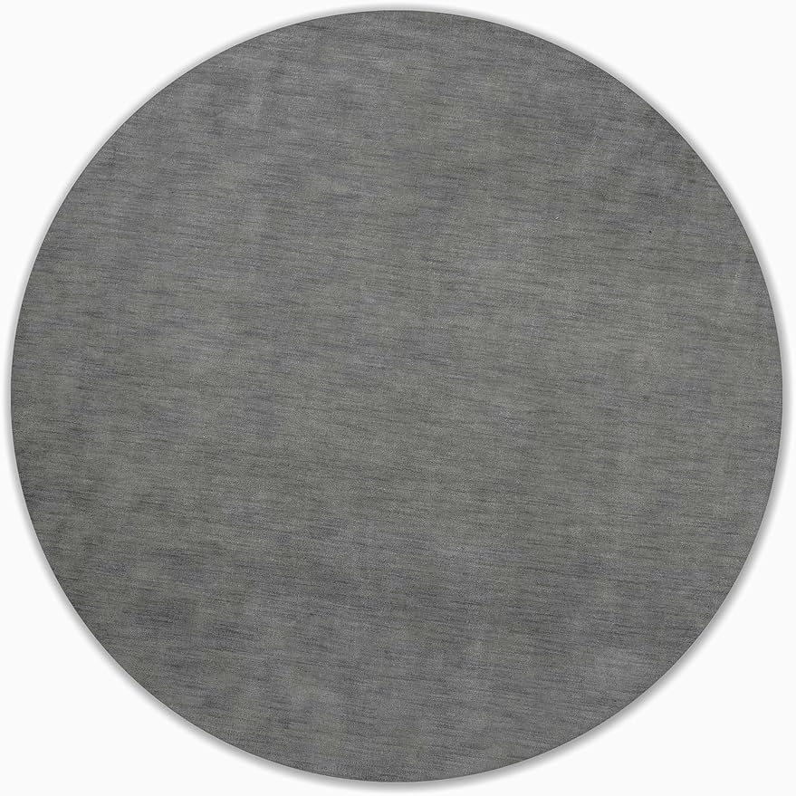 Hand Knotted Loom Wool ECO-Friendly Area Rugs - 10'x10', Round, Light Blue Color, Solid Plain Design, High Pile Handmade Anti Skid Area Rugs for Living Room, Bed Room (L00111)