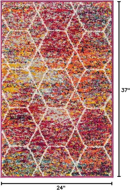 Unique Loom Trellis Frieze Collection Area Rug - Geometric (2' x 3', Multi/ Ivory)
