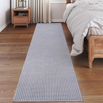 2x6 ft Boho Kitchen Runner Rugs Mat Woven Runners for Hallways Washable Non Slip, Soft Long Entryway Laundry Hall Floor Runner Carpet for Indoor Backdoor Bedroom Kitchen Living Room, Gray