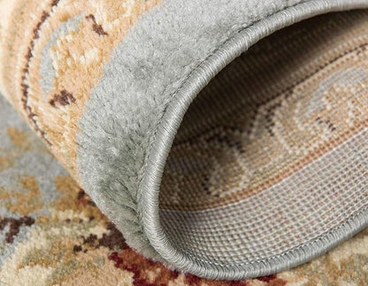 Unique Loom Versailles Collection Traditional Classic Medallion Motif Area Rug (9' 0 x 12' 0 Rectangular, Slate Blue/ Ivory)