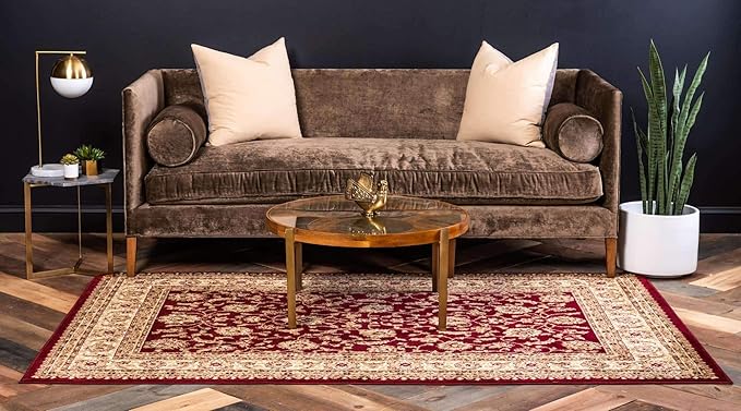 Unique Loom Voyage Collection Traditional Oriental Classic Intricate Design Area Rug (2' 7 x 12' 0 Runner, Red/Gold)