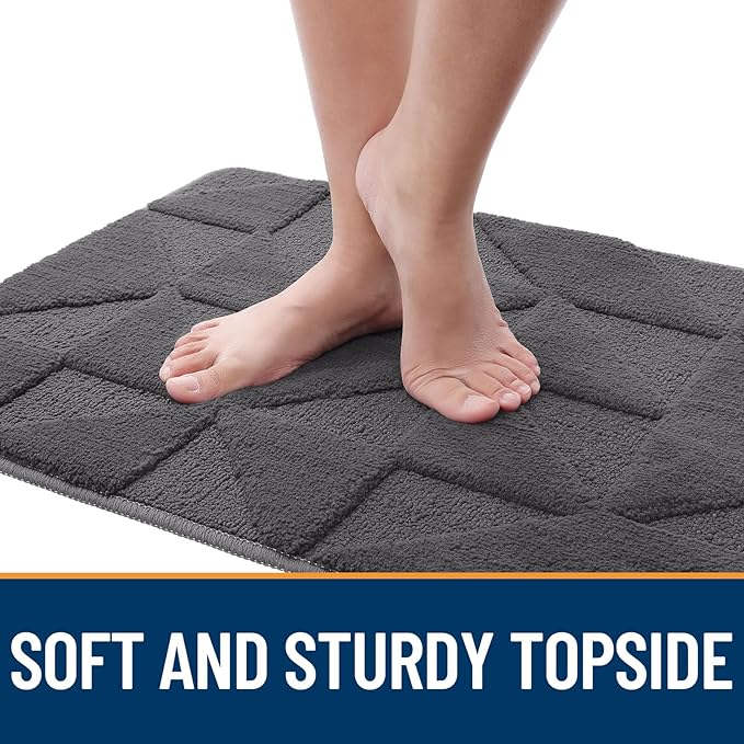 OLANLY Door Mats Indoor, Non-Slip, Absorbent, Dirt Resist, Entrance Washable Mat, Low-Profile Inside Entry Doormat for Entryway (48x32 inches, Dark Grey)