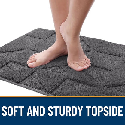 OLANLY Door Mats Indoor, Non-Slip, Absorbent, Dirt Resist, Entrance Washable Mat, Low-Profile Inside Entry Doormat for Entryway (30x17 inches, Dark Grey)
