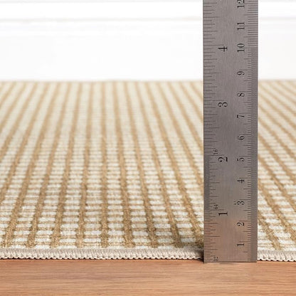 Dash & Albert Hartley Natural Machine Washable Rug, Runner-2.5 X 8 Feet, Natural Plaid Pattern