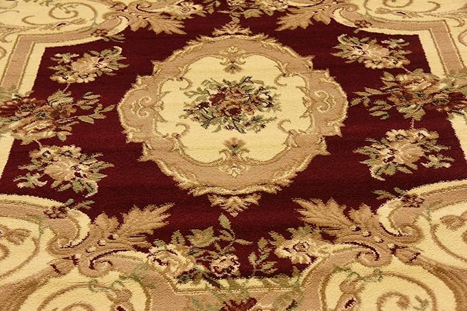 Unique Loom Versailles Collection Area Rug - Henry (6' 1" Square Red/Brown)
