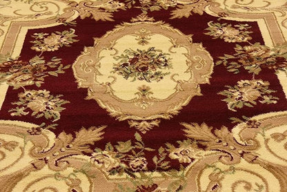 Unique Loom Versailles Collection Area Rug - Henry (6' 1" Square Red/Brown)