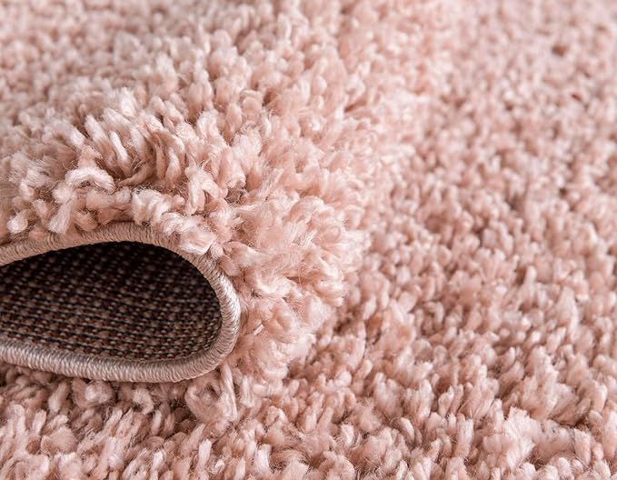 Unique Loom Davos Shag Collection Area Rug - Solid (2' 7" x 10' Runner, Dusty Rose)