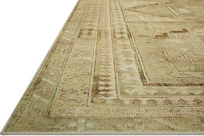 Loloi Magnolia Home by Joanna Gaines Sinclair Collection SIN-02 Khaki/Tobacco 5'-0" x 7'-0", .25" Pile Height, Machine Washable, Area Rug