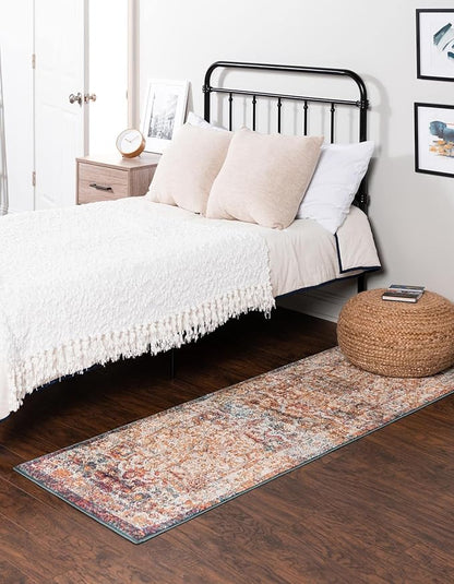 Unique Loom Isabella Collection Area Rug - Adjani (2' x 6' 1" Runner, Multi/ Beige)