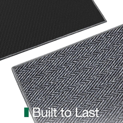 LUMI Ultra Thin Indoor Door Mat for Entrance 32"x48", Non Slip Entryway Mat, Low Profile Doormat, Unique Herringbone Design Carpet for Inside, Patio, Porch, Medium Gray